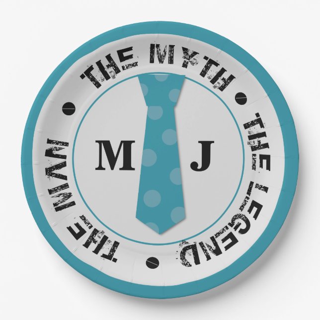The man the myth the legend personalized name  paper plates (Front)