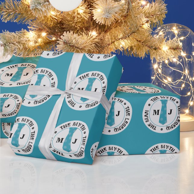 The man the myth the legend personalized name  wrapping paper (Holidays)