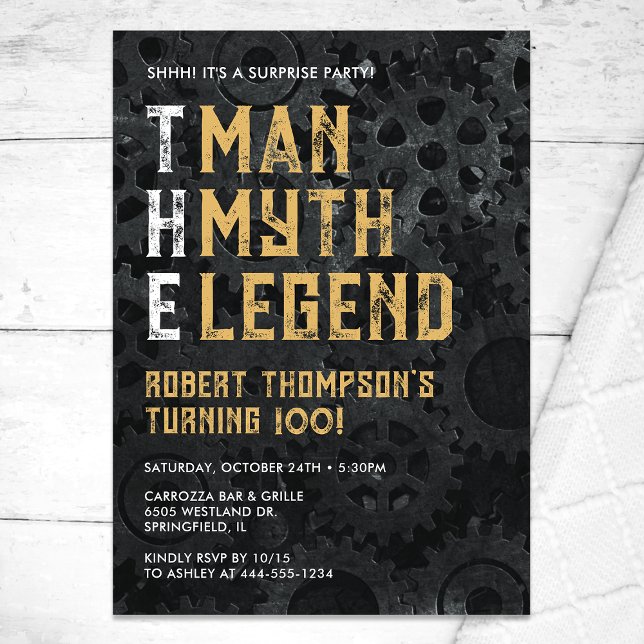 The Man The Myth The Legend Surprise 10th Birthday Invitation (Creator Uploaded)