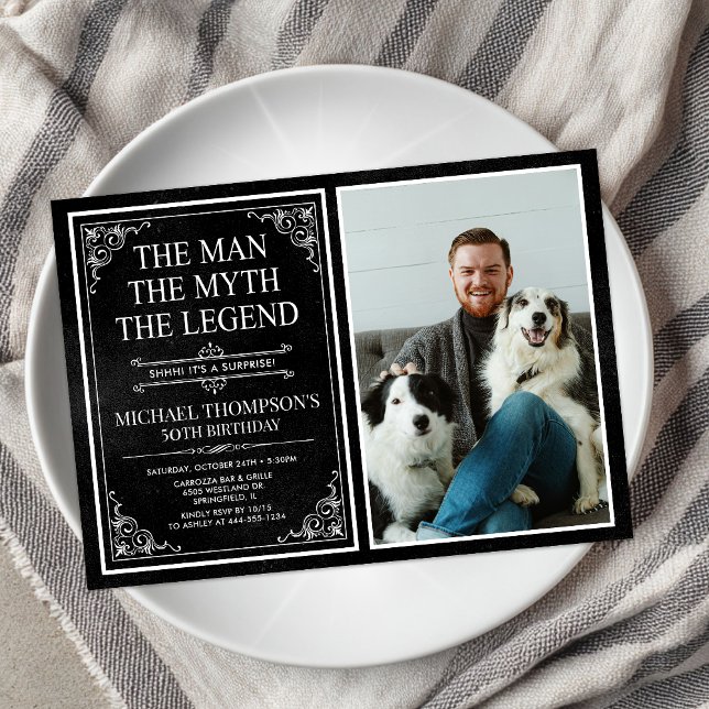 The Man The Myth The Legend Surprise 50th Birthday Invitation (Creator Uploaded)