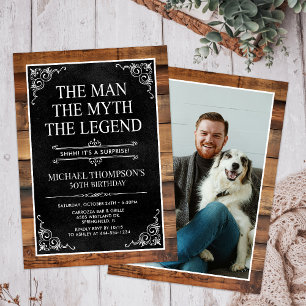 The Man The Myth The Legend Surprise 50th Birthday Invitation