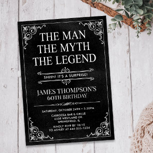 The Man The Myth The Legend Surprise 60th Birthday Invitation