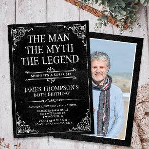 The Man The Myth The Legend Surprise 60th Birthday Invitation