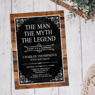 The Man The Myth The Legend Surprise 70th Birthday Invitation