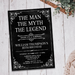 The Man The Myth The Legend Surprise 85th Birthday Invitation
