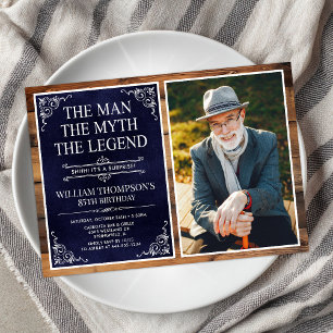 The Man The Myth The Legend Surprise 85th Birthday Invitation