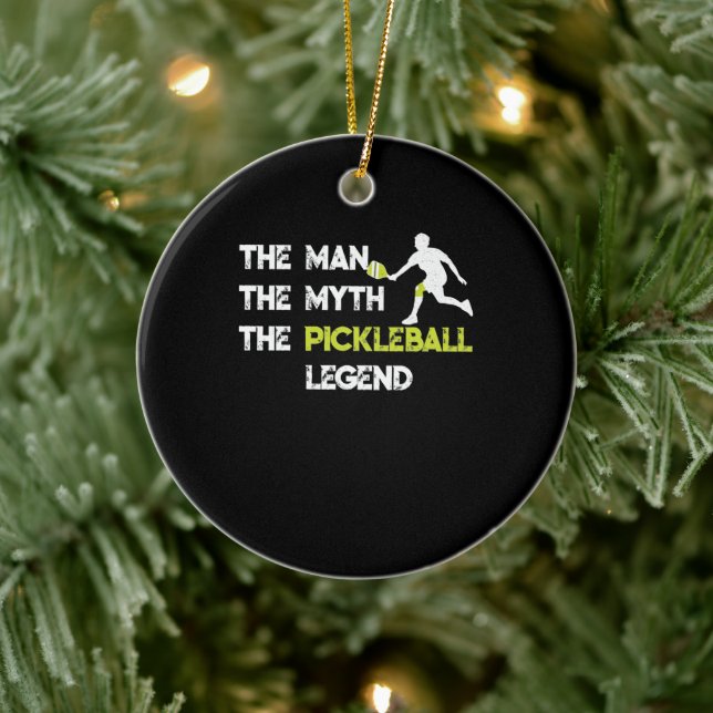 The Man The Myth The Pickleball Legend Ceramic Ornament (Tree)