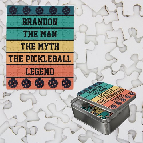 The Man The Myth The Pickleball Legend Custom text Jigsaw Puzzle