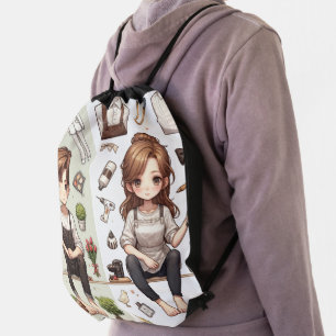 The man, the woman ver. 1 drawstring backpack