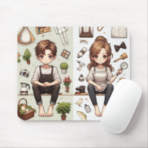 The man, the woman ver.1 mouse pad