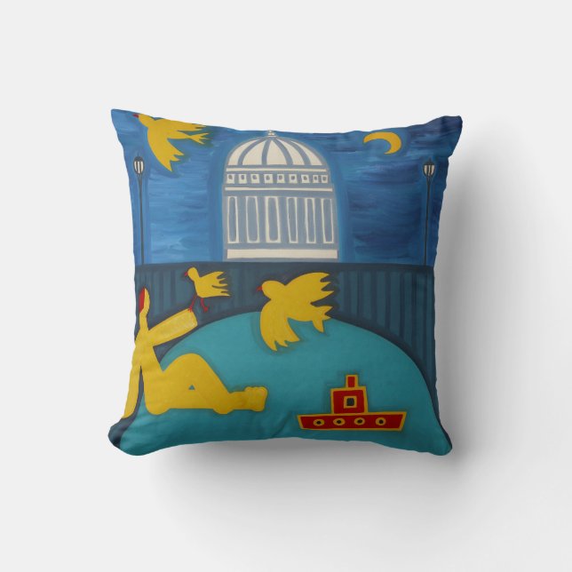 The Man Under the Bridge 2006 Throw Pillow (Front)
