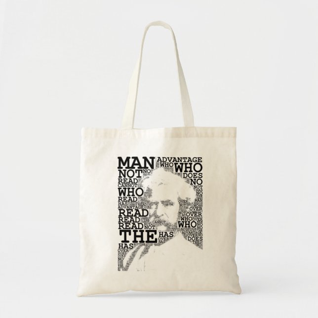The Man Who Does Not Read Tote Bag (Front)