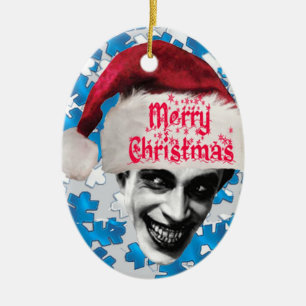 The Man Who Laughs at Christmas Ceramic Ornament