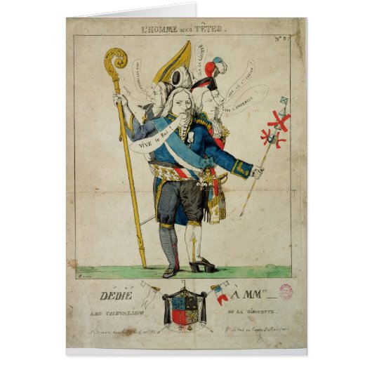 The Man with Six Heads', caricature of Charles (Front)