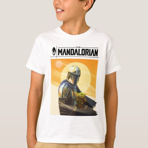 The Mandalorian and Child In Desert Illustration T_Shirt