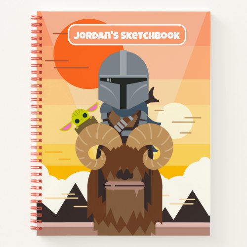 The Mandalorian and Child on Bantha Drawing Notebook