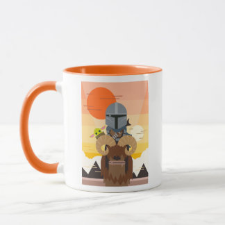 The Mandalorian and Child on Bantha Illustration Mug