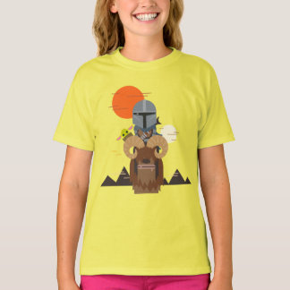 The Mandalorian and Child on Bantha Illustration T-Shirt