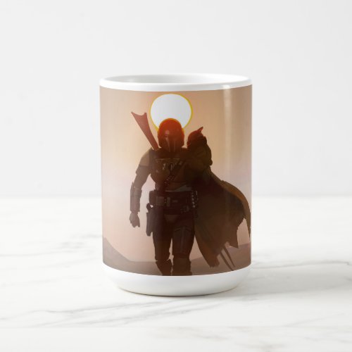 The Mandalorian and Grogu Walk Across Desert Coffee Mug