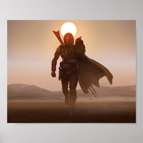 The Mandalorian and Grogu Walk Across Desert Poster