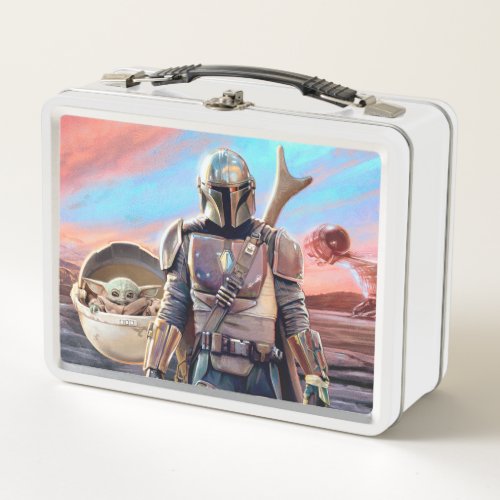 The Mandalorian And The Child At Sunset Metal Lunch Box