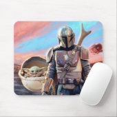 The Mandalorian And The Child At Sunset Mouse Pad (With Mouse)