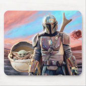 The Mandalorian And The Child At Sunset Mouse Pad (Front)