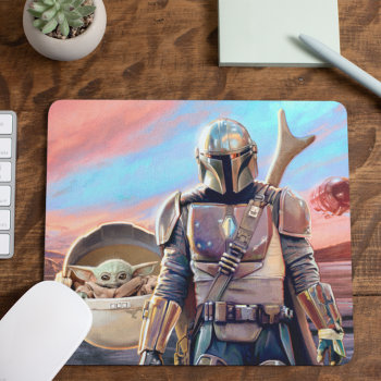 The Mandalorian And The Child At Sunset Mouse Pad by starwars at Zazzle