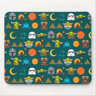 The Mandalorian and The Child Cute Travel Pattern Mouse Pad
