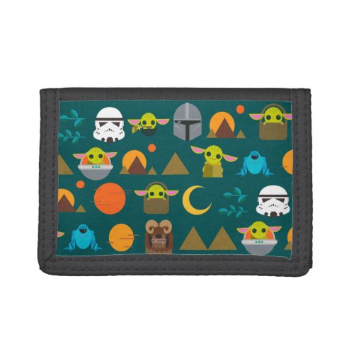 The Mandalorian and The Child Cute Travel Pattern Trifold Wallet