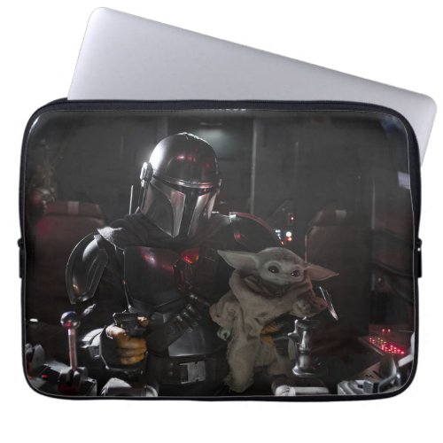 The Mandalorian And The Child In The Cockpit Laptop Sleeve