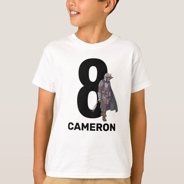 The Mandalorian Birthday | Name & Age T-Shirt (Front)