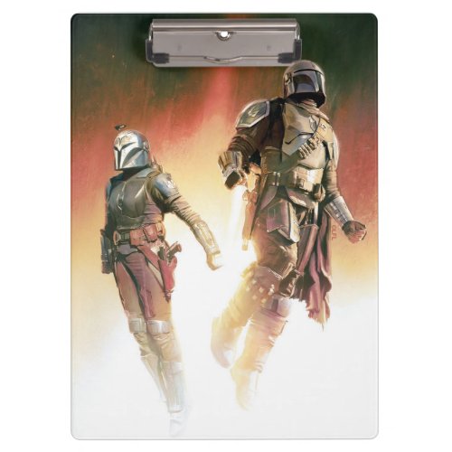 The Mandalorian  Bo_Katan Jetpack Illustration Clipboard