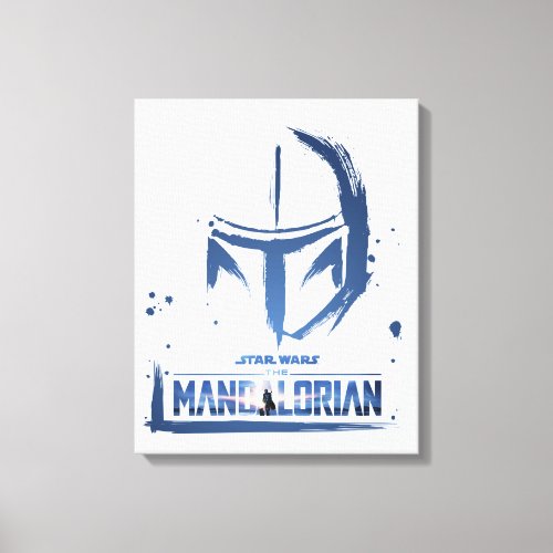 The Mandalorian Brush Stroke Helmet Logo Canvas Print