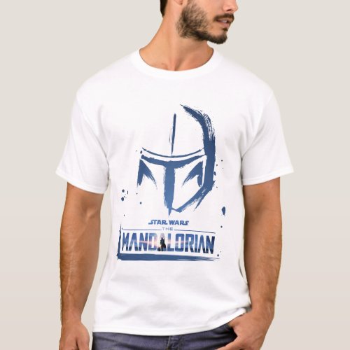 The Mandalorian Brush Stroke Helmet Logo T_Shirt