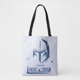 The Mandalorian Brush Stroke Helmet Logo Tote Bag