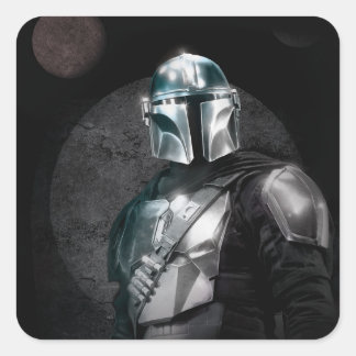 The Mandalorian Dark Planet Graphic Square Sticker