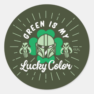 The Mandalorian "Green is my Lucky Color" Classic Round Sticker