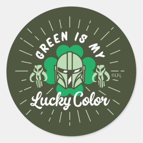 The Mandalorian Green is my Lucky Color Classic Round Sticker