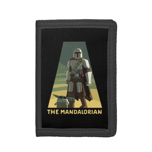 The Mandalorian  Grogu Dusk Cartoon Trifold Wallet