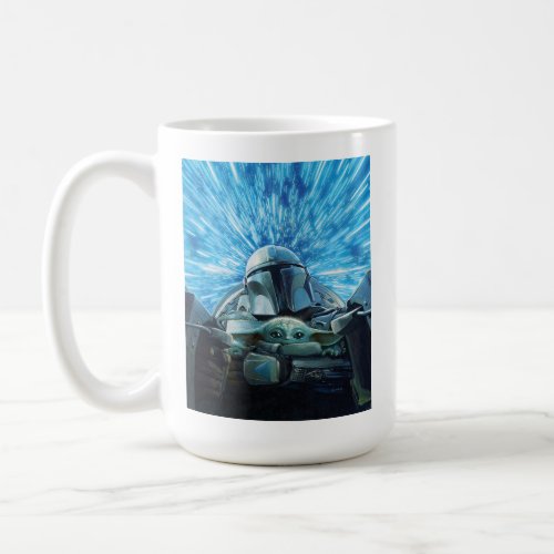 The Mandalorian  Grogu Hyperspace Illustration Coffee Mug
