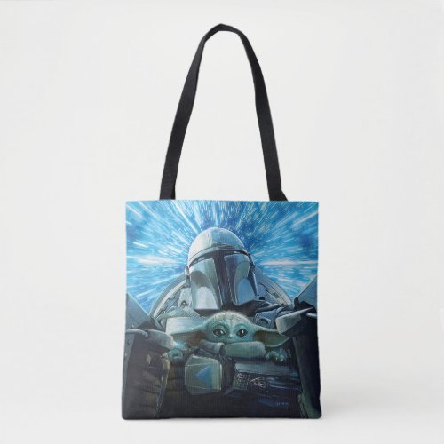 The Mandalorian  Grogu Hyperspace Illustration Tote Bag
