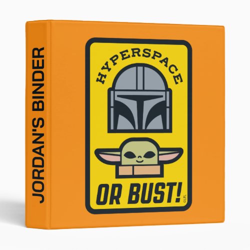 The Mandalorian  Grogu Hyperspace or Bust Icon 3 Ring Binder