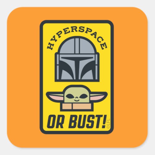 The Mandalorian  Grogu Hyperspace or Bust Icon Square Sticker