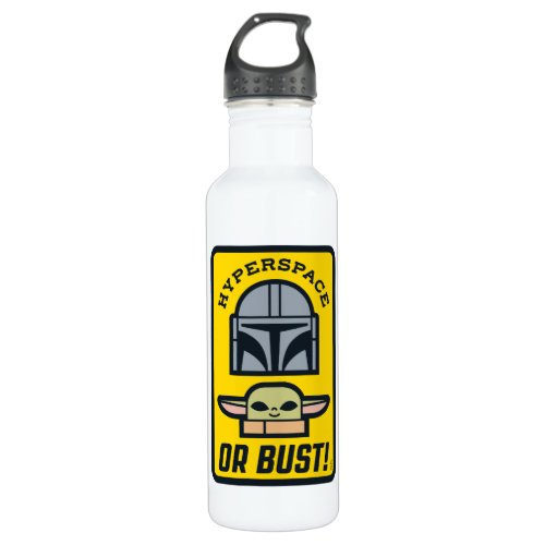 The Mandalorian  Grogu Hyperspace or Bust Icon Stainless Steel Water Bottle