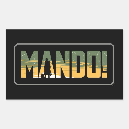 The Mandalorian  Grogu Mando Graphic Rectangular Sticker