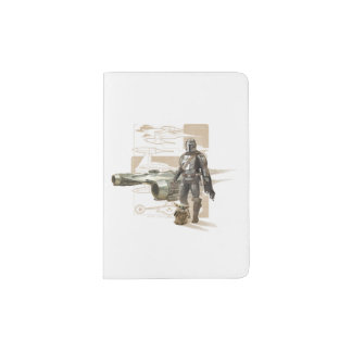 The Mandalorian & Grogu Starfighter Illustration Passport Holder