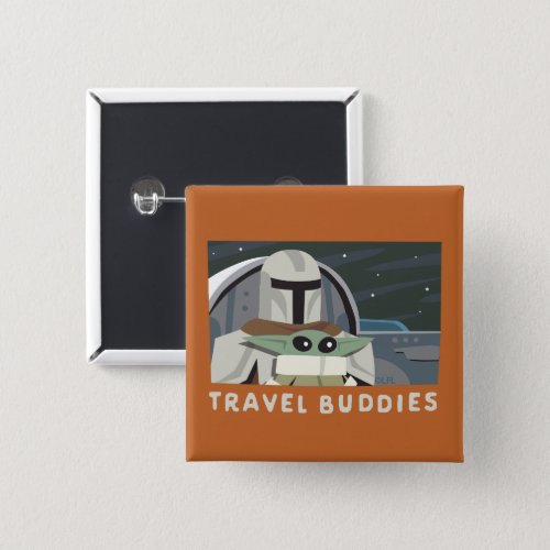 The Mandalorian  Grogu Travel Buddies Cartoon Button