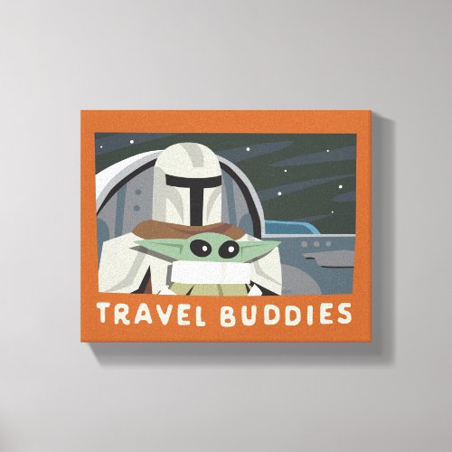 The Mandalorian  Grogu Travel Buddies Cartoon Canvas Print