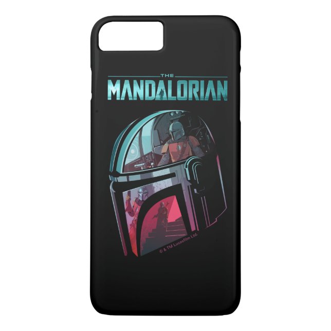The Mandalorian Helmet Reflections Collage Case-Mate iPhone Case (Back)